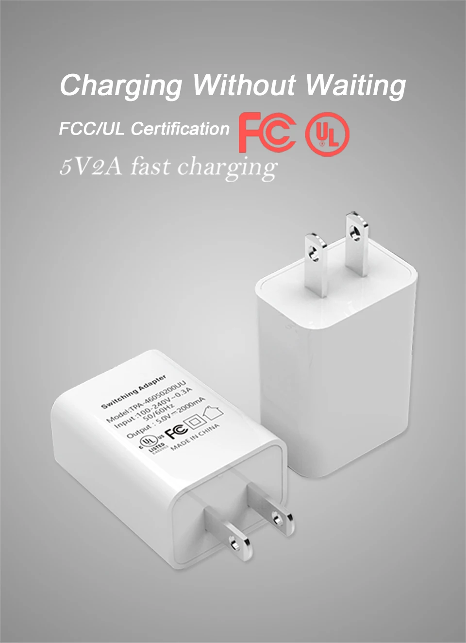 US Adapter 5V2A Fast Charging Conversion plug One USB Phone Charging Wall Charger Travel in USA Japan Thailand Canada Colombia (1)