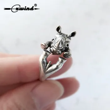 

Cxwind Hot Sale Engagement Hinoceros Ring Rhino Ring Everyday Fashion Finger Jewelry Animals Rings For Women's Animal Love Gift
