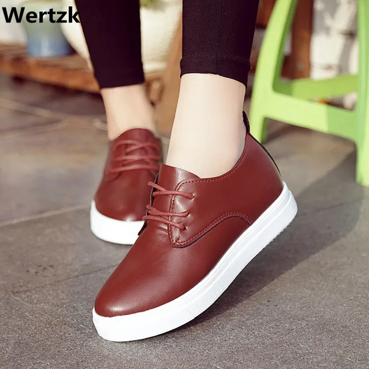 

Wertzk 2019 women's fashion shoe lace summer spring board shoes breathable Korean version casual shoes white loafers women E289