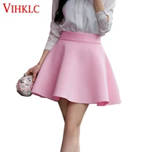 Высокая талия плиссированная элегантная юбка Зеленый Черный Белый Мини расклешенные юбки модные женские Faldas Saia 5XL размера плюс дамы Jupe B73