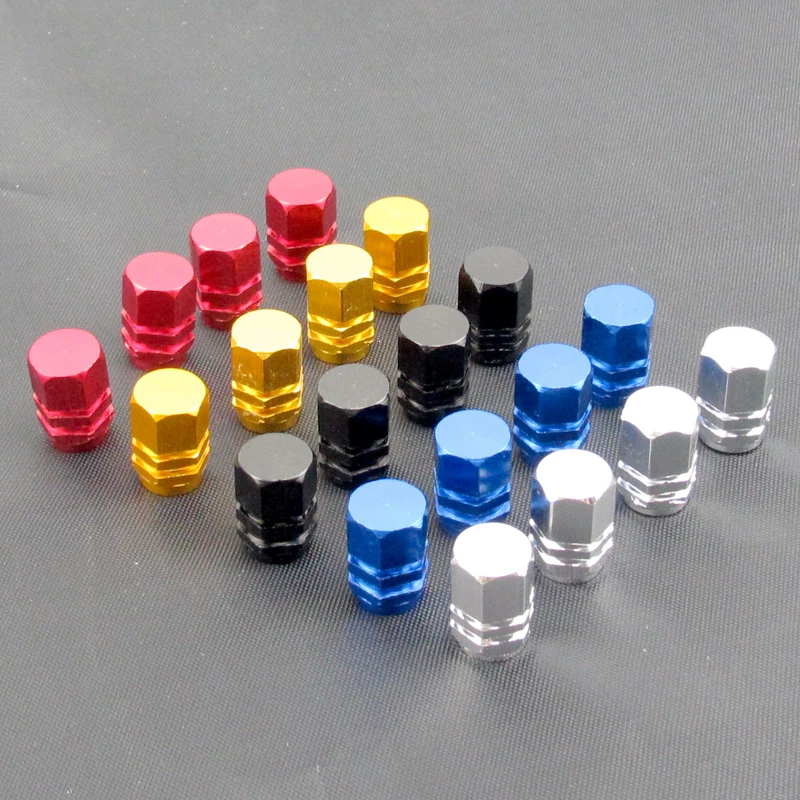 

4Pcs/lot Universal Aluminum Auto Bicycle Car Tire Valve Caps Tyre Wheel Hexagonal Ventile Air Stems Cover Airtight Rims