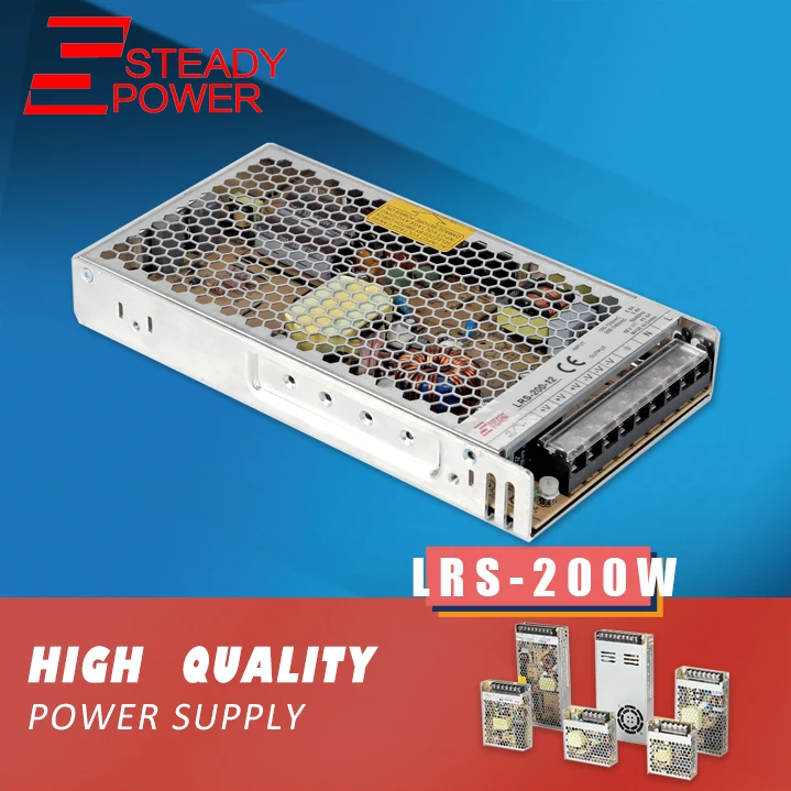 

Steady brand LRS series LRS-200 200w 12v 4.4a / 24v 9a switching power supply for LED light strip