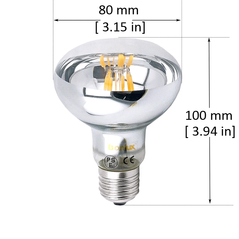 1x 8W = 60W R80 LED Energy Saving Reflector Spotlight Bulb ES E27 Light Lamp 