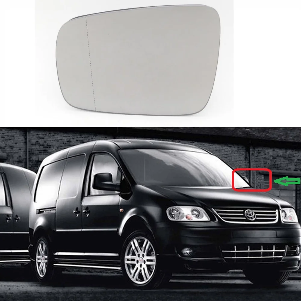 

Left Side Mirror Glass For VW Caddy 2004 2005 2006 2007 2008 2009 2010 2011 Heated Wing Side Rear Mirror Glass