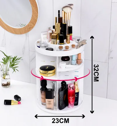 360 Вращающийся органайзер для косметики Make Up Table Cosmetic Box