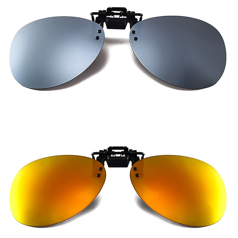 Car Polarized Clip On Sunglasses Driving Night Vision Lens Sun Glasses