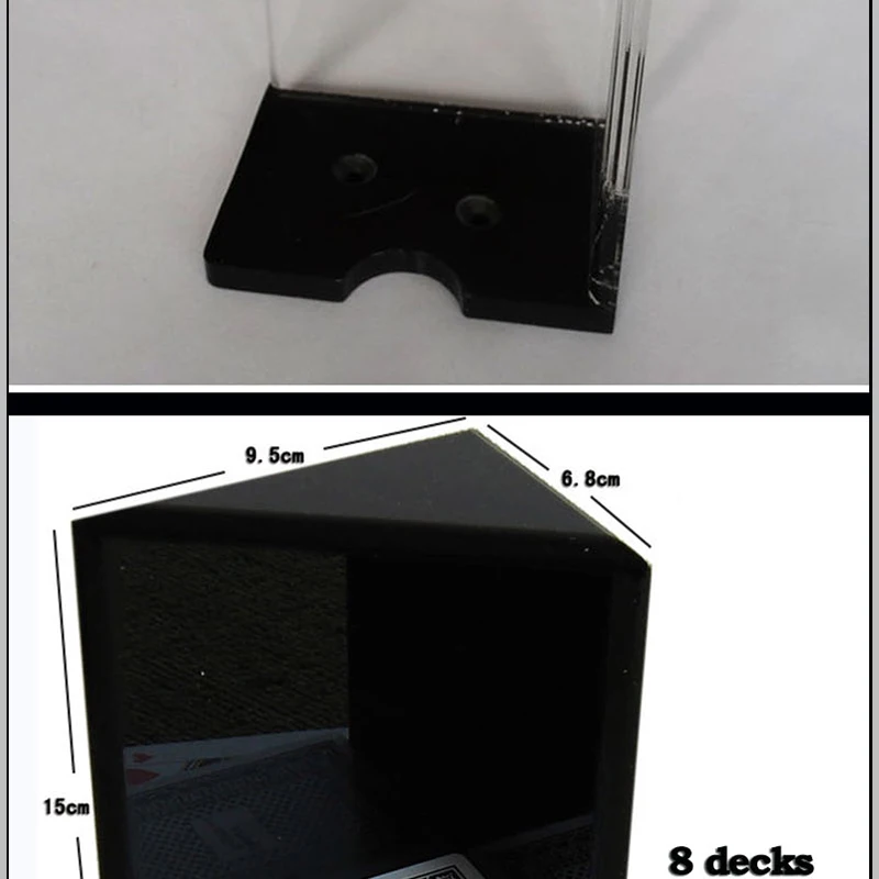 1 шт. держатель игральных карт для 4 настил или 8 настил акрил Покер Игра аксессуар черный Джек баккарат