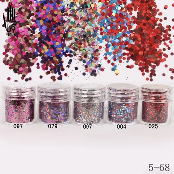 

1 Jar/Box 10ml 5 Mix Multicoloured Nail Glitter Powder Sequins Powder For Nail Art Decoration Optional 300 Colors Factory 5-68