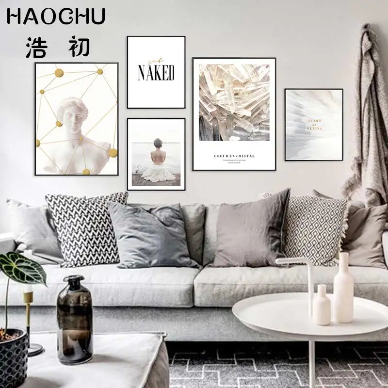 

HAOCHU Fashion Beautiful Poster For Living Room Home Decor Painting Print Poster Simple Nordic Wall Picture Canvas Painting