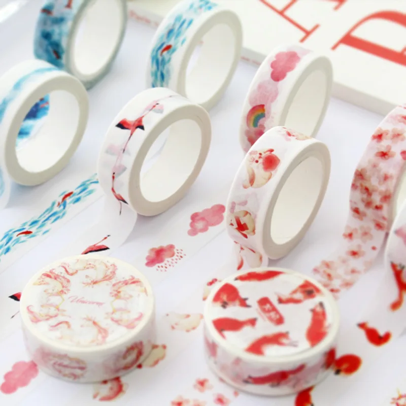 

15mm*7m Unicorn Fish Deer Washi Tape Cute Animal Adhesive Tape DIY Scrapbooking Decoration Sticker Label Diary Masking Tape