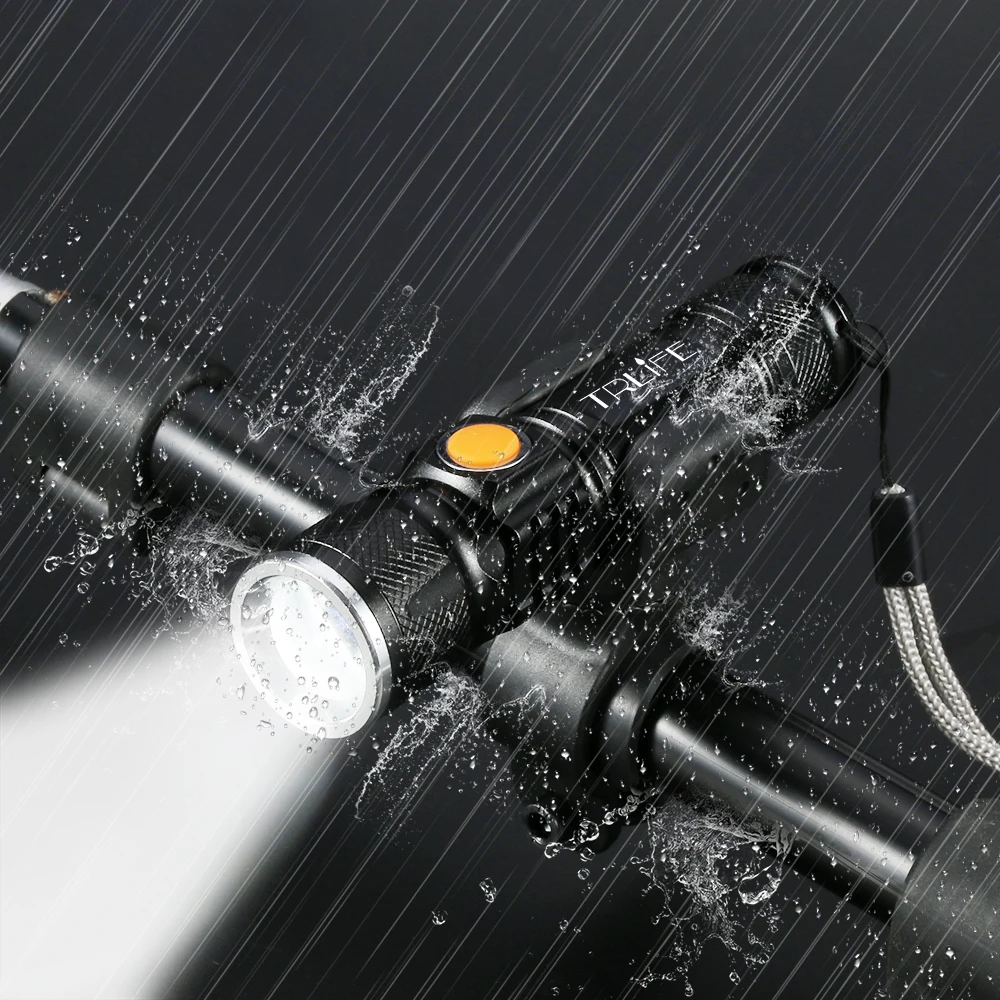 8000 LUMS USB внутренний аккумулятор Перезаряжаемый велосипедный флэш-светильник-T6 светодиодный велосипедный светильник с зумом водонепроницаемый ультра яркий флэш-светильник