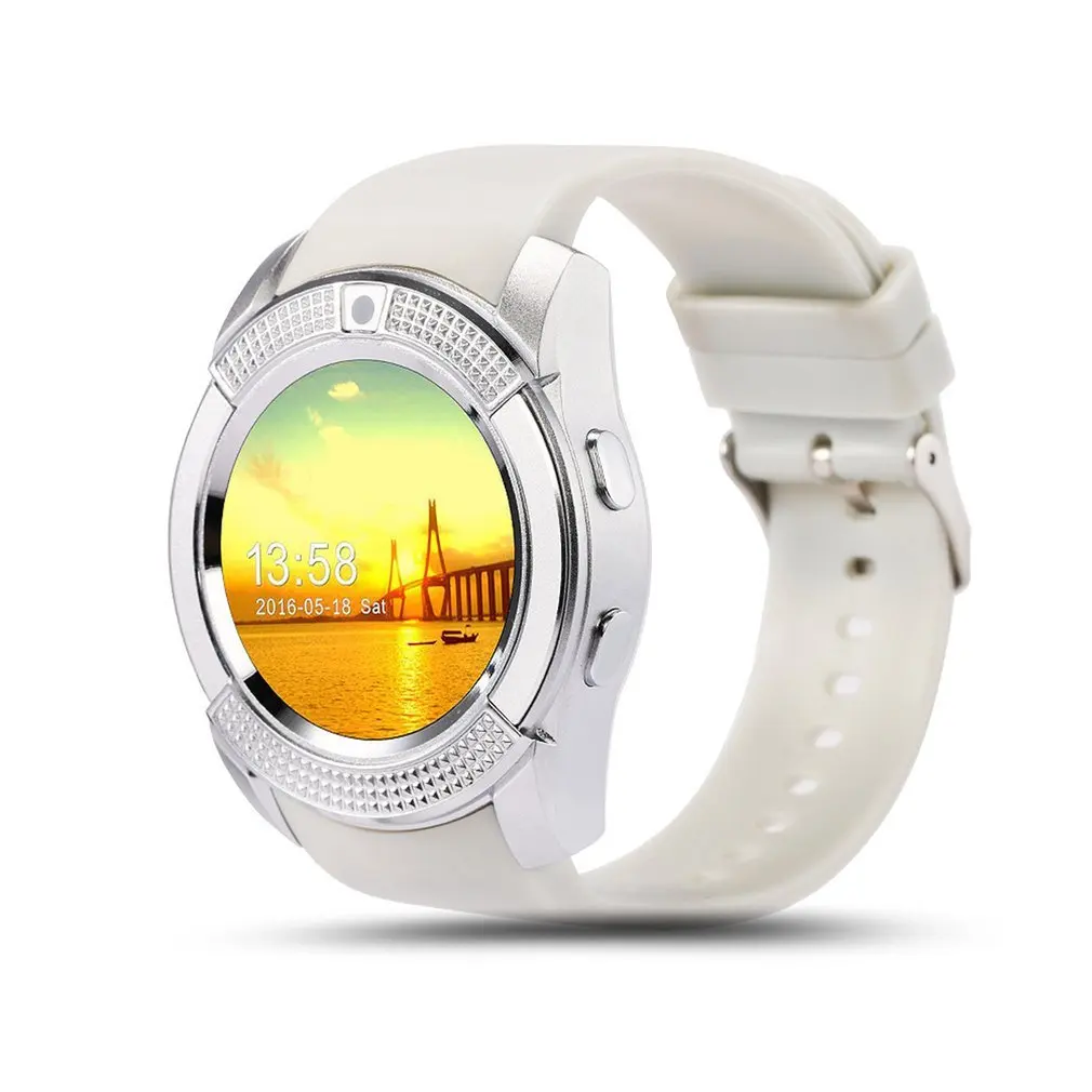 Водонепроницаемые Смарт-часы для мужчин с камерой Bluetooth Smartwatch Шагомер монитор сердечного ритма Sim карты наручные часы горячая распродажа - Цвет: Слоновая кость