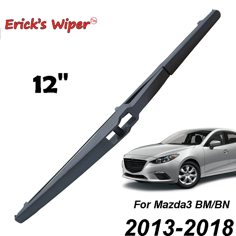 Erick's Wiper 12" Rear Wiper Blade For Mazda 3 BM 2013 2018 Windshield Windscreen Rear Window 2015 Mazda 3 Rear Wiper Blade Size