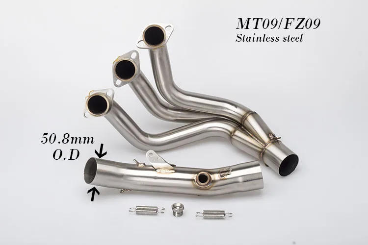 Motorcycle exhaust muffler link pipe for MT09 FZ09 stainless steel