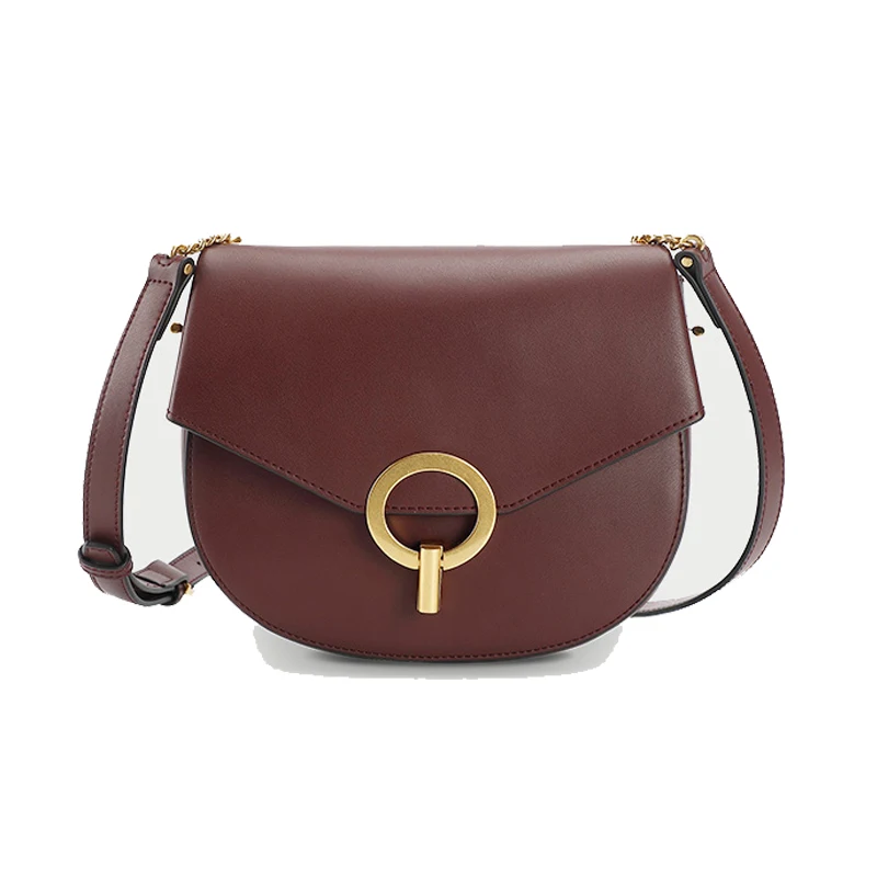 

Ring Unique Metal Casual Girls Shoulder Bag Handbag Crossbody Women Famous Designer Genuine Cow Leather Messenger Bags 294