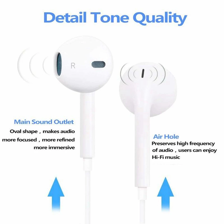 Official Original Earphone For iPhone 7 8 Plus X XS Max In Ear Stereo Earphone with Microphone For Lightning iPhone Sport Earbud