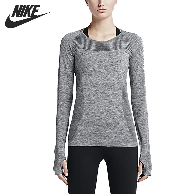 Оригинальное новое поступление NIKE DRI FIT трикотажные женские футболки с длинными