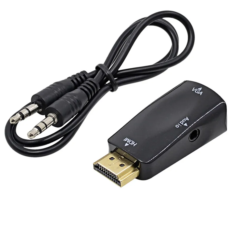 HDMI конвертер VGA HDMI2VGA разъем адаптера + аудио кабель де аудио Jul18 профессиональные цена завода падение доставка