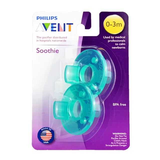 Avent Pacifier Avent Orthodontic Soother Avent Soothie Nipple BPA Free Dummy 0 3M 2 Piecesin