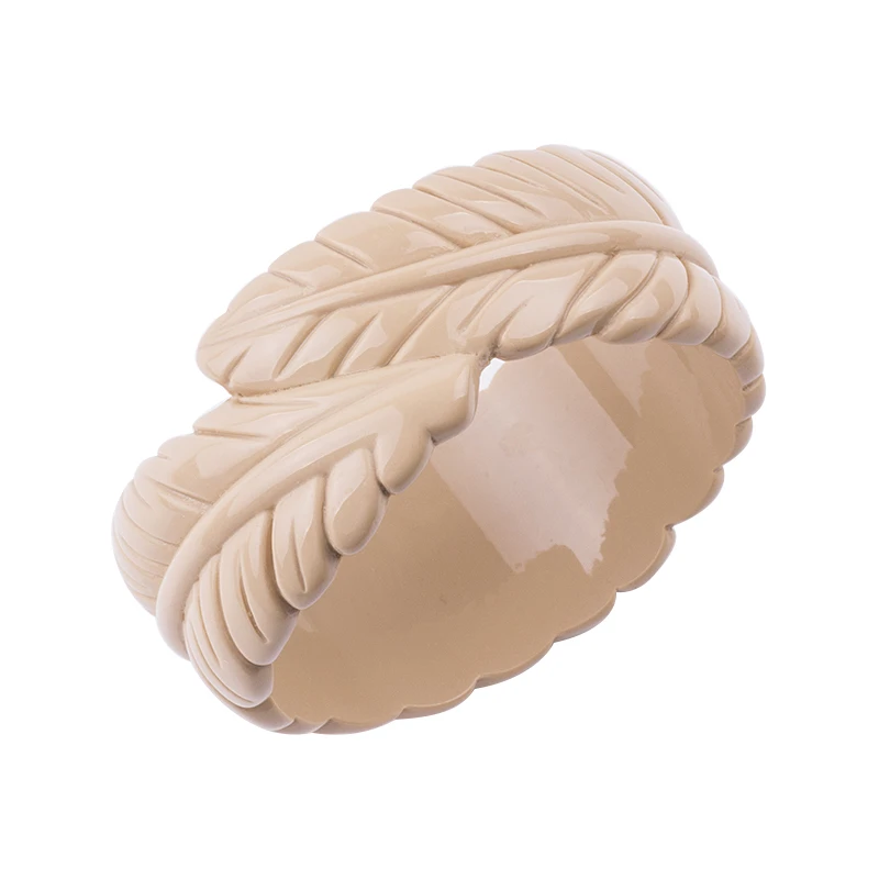 Trendy Resin Cuff Engraved Leaf Bracelets Bangles for Women Statement Fashion Acrylic Bracelet Female Simple Charm Party Jewelry (3)