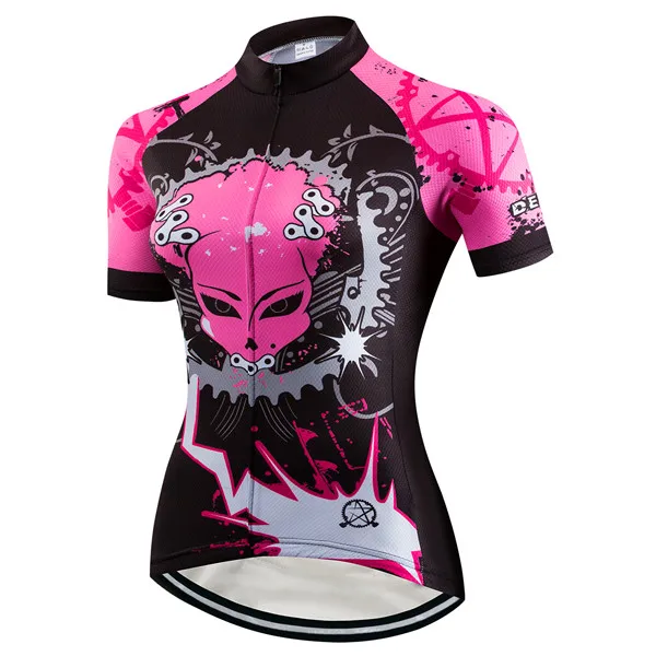 thumbnail image 1 of Maillot de ciclismo para mujer, maillot de ciclismo 2021 de manga corta para equipos profesionales, maillot de ciclismo, camisetas deportivas de verano rosa, 1 of 5