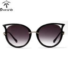 DRESSUUP Estructura Metálica Sexy gafas de Sol de Mujer de Marca Diseño Del Ojo de Gato Gafas de sol Mujer Gafas De Sol Gafas Feminino luneta de soleil