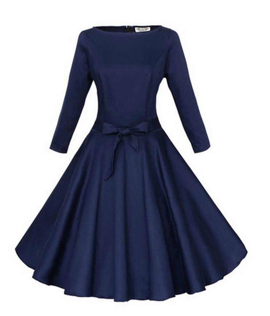 slimming navy blue dress