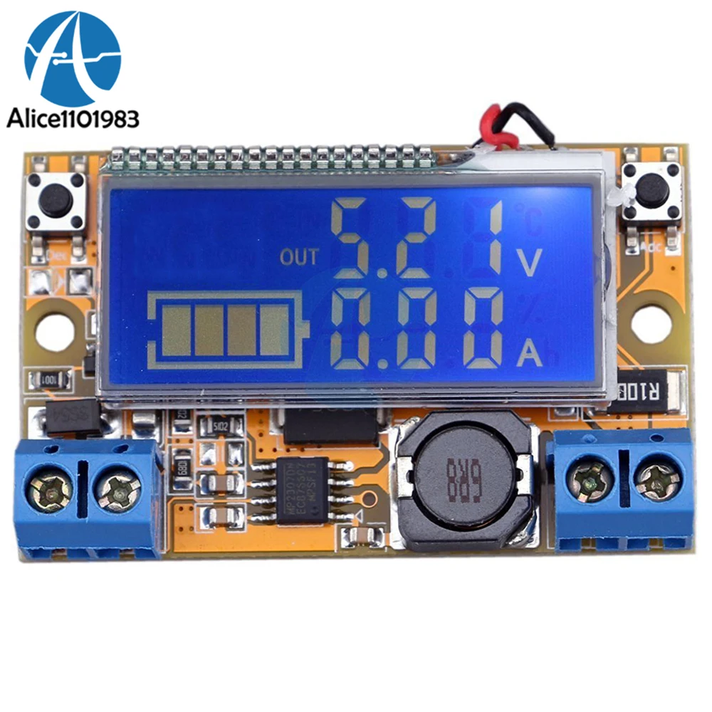 STN жидкокристаллический дисплей DC-DC Регулируемый понижающий модуль питания показывает ток и напряжение акрил 5-23 в DIY KIT