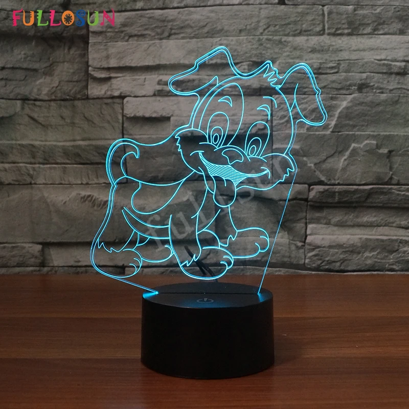 LED Night Light Carton Dog 3D Lights Dog Lovers Gift Kids Room