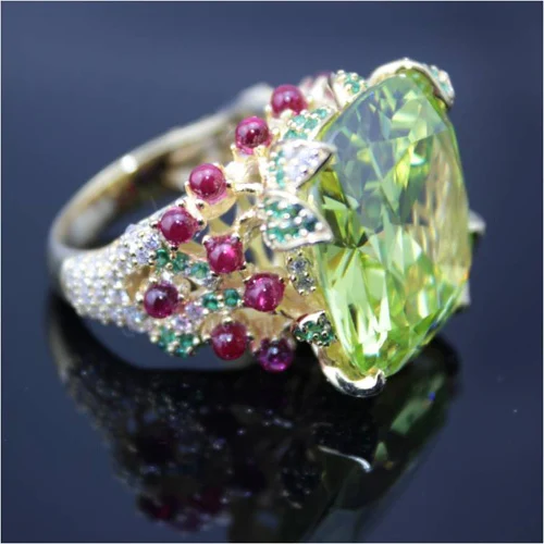 Ювелирные изделия Anillos Qi Xuan_Fashion Jewelry_Customized Green Stone роскошные кольца_ S925 Твердые серебряные кольца_ завод прямые продажи