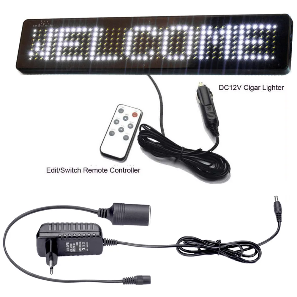 

AC 100 - 240V voltage store output: DC12V Car LED display Board DIY white Scrolling news display