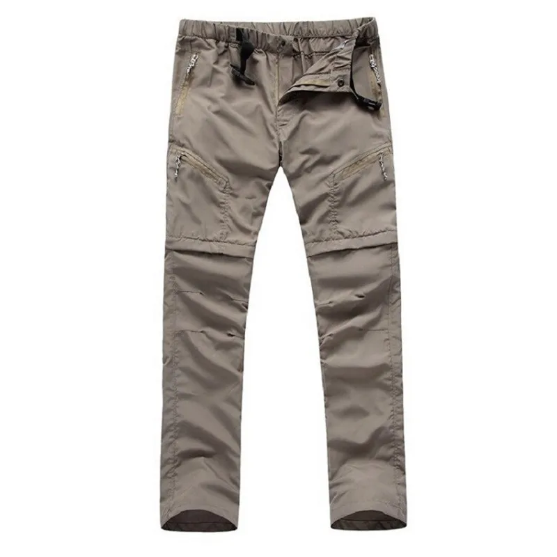 Aufdiazy de verano de los hombres de secado rápido extraíble pantalones de senderismo deporte al aire libre transpirable pantalones Camping senderismo pesca pantalones cortos JM009