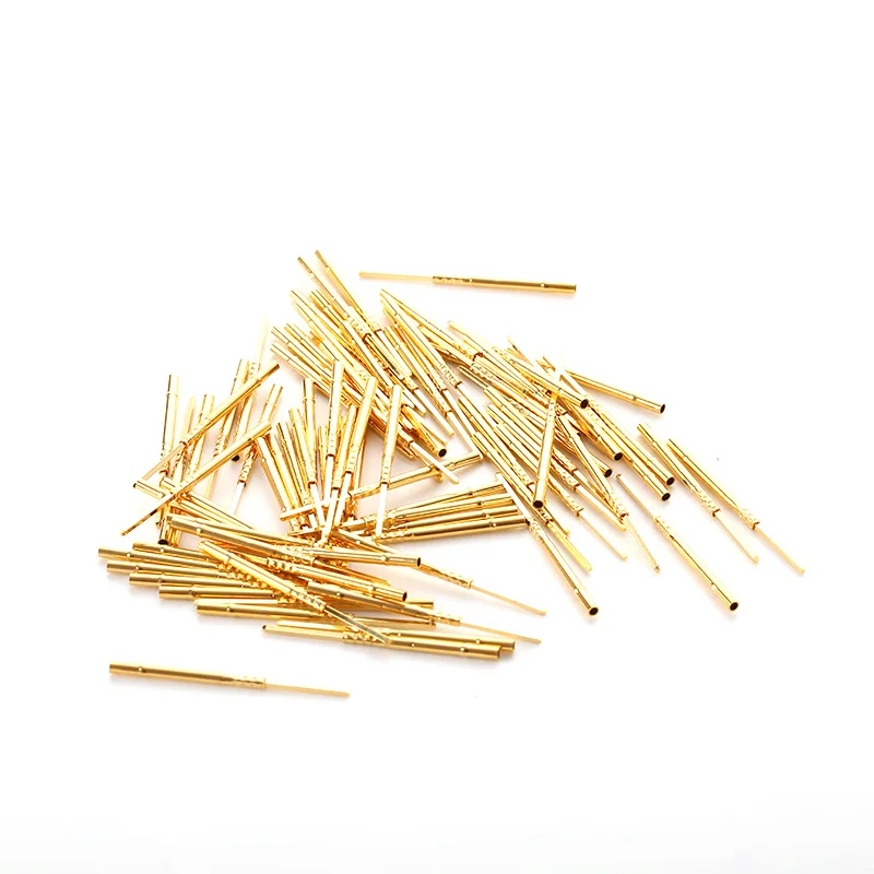 100Pcs R75-3W Electronic Test Tool Brass Tube Spring Test Probe Needle Tube Outer Diameter 1.32mm Total Length 26.2mm Test Probe