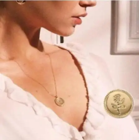 x 518 Single layer rose pattern necklace creative fashion sweater chain Europe and the United States cross-border new jewelry | Украшения и