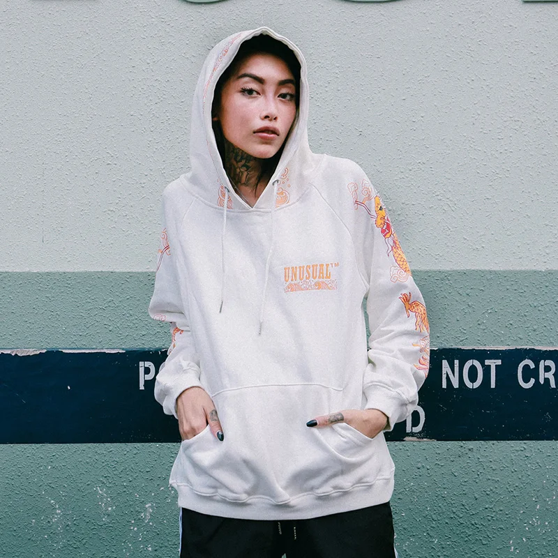 

Dragon Printed Pullover Hoodie 2019 Women Autumn Front Pocket Women’s Sweatshirts and Hoodies Fleece Hoodies