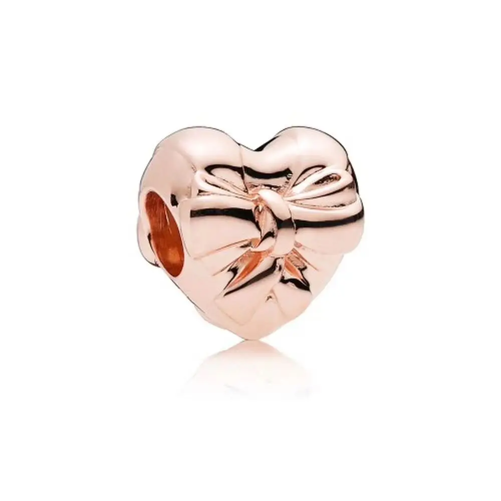 

2019 New 100% 925 Sterling Silver Rose Gold Stroll To Love Gift Valentine's Day Present Jewelry Charm Heart Pendant Fashion Gift