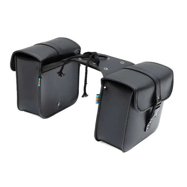 Mofaner Retro Universal Motorcycle Saddle Bags PU Leather Side Storage Fork Tool Bag Pouch For Harley For Honda
