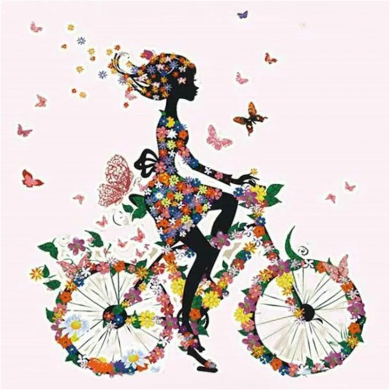 T shirt patch 20cm butterfly flower bike girl design logo iron on ...