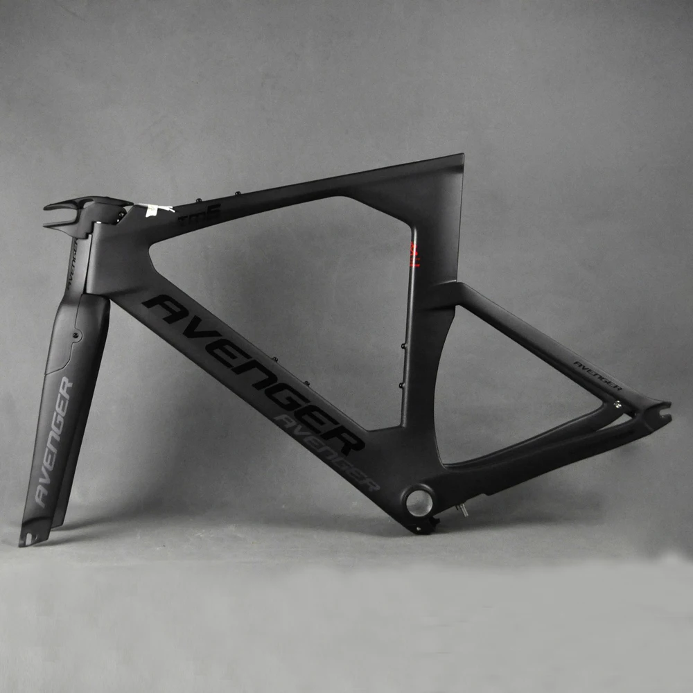 Top Carbon TT Bicycle Frame Time Trial / Triathlon Bike Frame Set With TT Handlebar FM109 130*9mm TM6 Black Avenger Painting 4 Top Carbon TT Bicycle Frame Time Trial / Triathlon Bike Frame Set With TT Handlebar FM109 130*9mm TM6 Black Avenger Painting 4