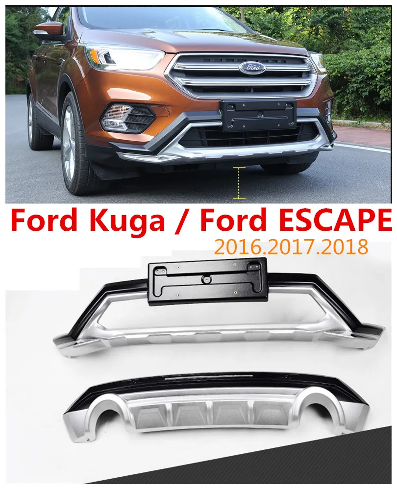 Авто бампер Защита для Ford Kuga ESCAPE. бампер пластина Высокое качество абсолютно ABS Передние+ задние автомобильные аксессуары