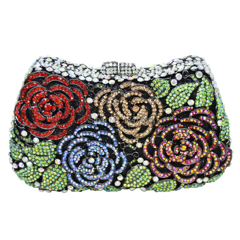 ФОТО LaiSC Flower Clutch Bag Diamond Luxury Clutch Evening Bag Wedding Party Purse Christmas gift Bag Women Crystal Handbags SC281