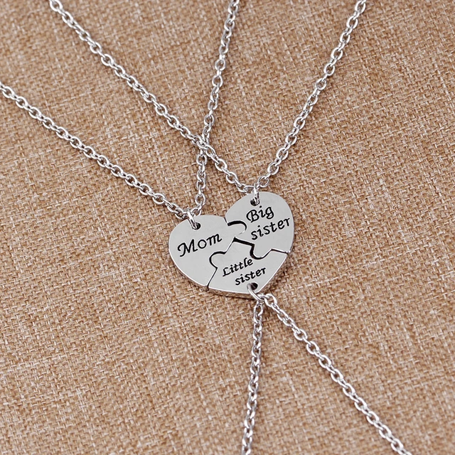 Buy 2 Sisters and Mom Necklaces, Matching for Mom and Sister, Big Little  Sister Mother, No Matter Where What Family, Christmas Gift to Daughters  Online in India - Etsy