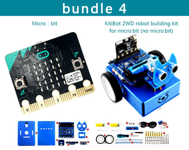 BBC micro: бит nRF51822 KL26Z Bluetooth 16 КБ ОЗУ 256кб флэш-Cortex-M0 карманный компьютер для детей начинающих обучение питону JS - Комплект: Комплект 4