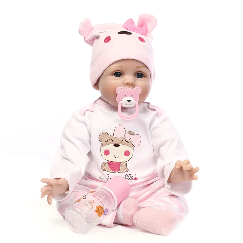

NPK 22inch 55cm New Handmade Silicone vinyl Adorable Lifelike Toddler Girls Kids Baby Newborn Doll Toys Playmate Gifts Children