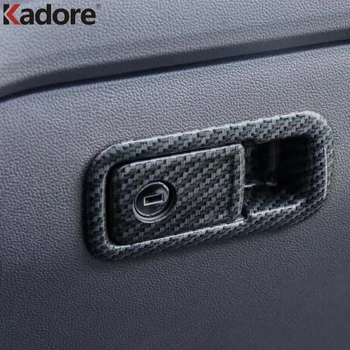 

For Volkswagen Atlas Teramont 2017 2018 2019 Carbon Fiber Car Styling Gloves Box Handle Buckle Cover Glove Box Trim Sticker