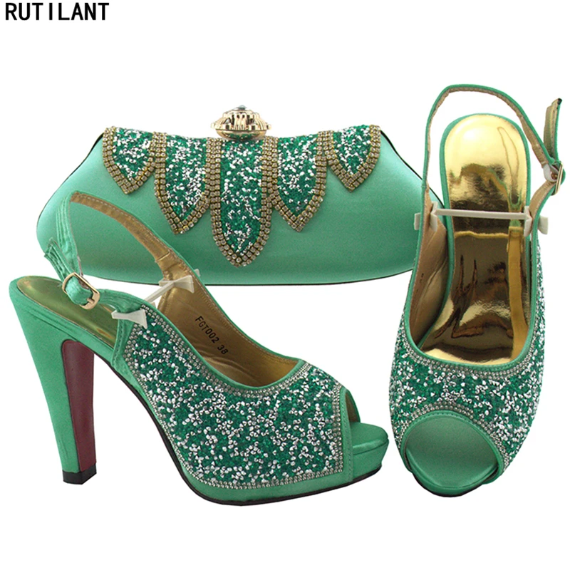 

Latest Luxury Women Shoes Italian Shoes with Matching Bags Set Decorated with Appliques Shoe and Matching Bag for Nigeria Party