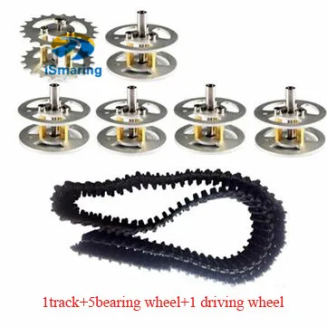 

Official iSmaring new diy Robot Tank chassis Kit with 1Plastic Track+1 Driving Wheel+5 Bearing Wheel for robotic crawler model