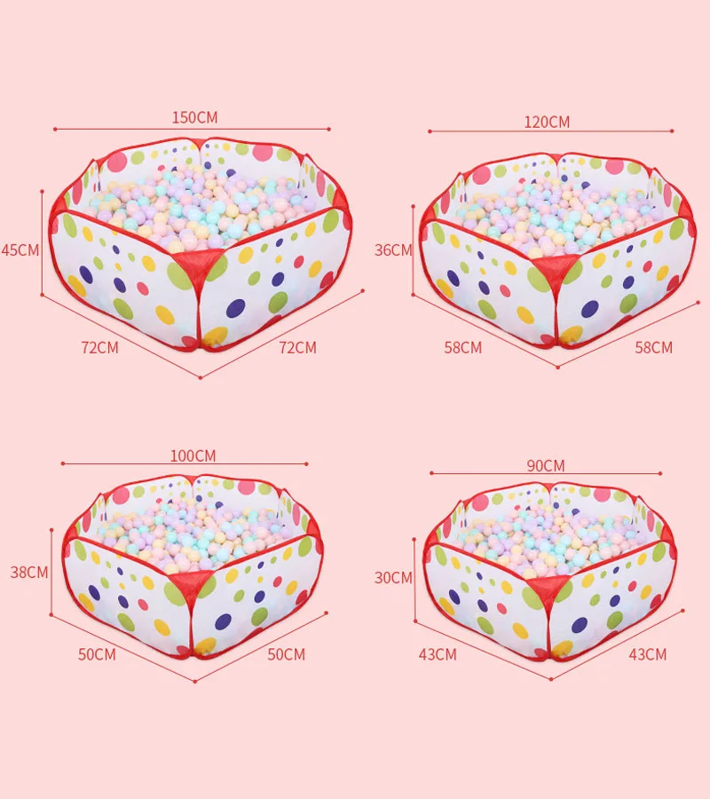 Детский манеж Крытый мяч бассейн игровая палатка детский безопасный шестиугольный Манеж в горошек портативный подарок на день рождения украшение