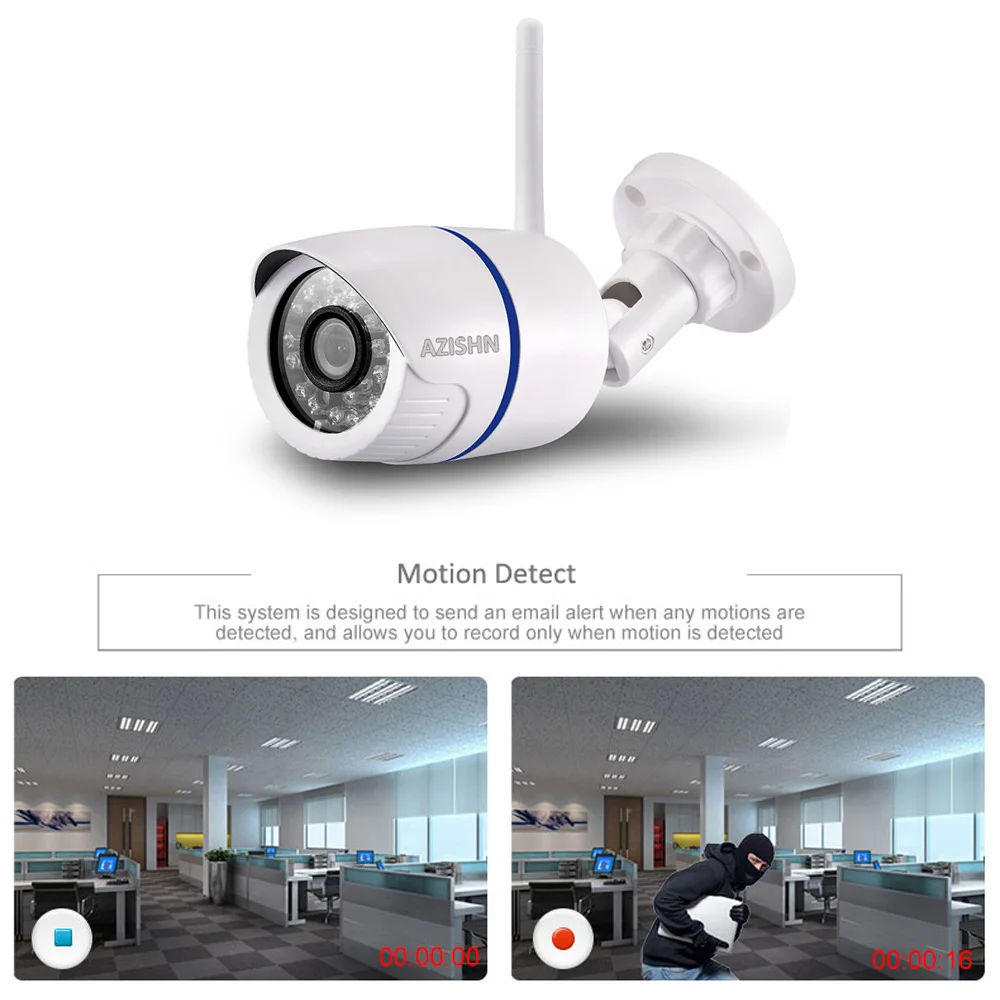 IP камера AZISHN наружная/Внутренняя Беспроводная с поддержкой Wi Fi 1080/960/720/128 P|Камеры