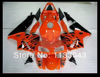 

100%Fit Injection mold for HONDA CBR600RR F5 03 04 CBR 600RR 03-04 CBR600 RR 2003 2004 orange black flame fairing kit 7Gifts